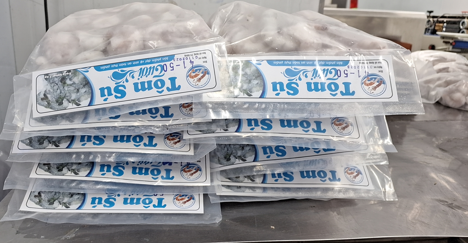 Tôm sú bóc nõn giòn đông lạnh, size 41 - 50, thùng 10 túi x 600gr, Giao Tp. HCM