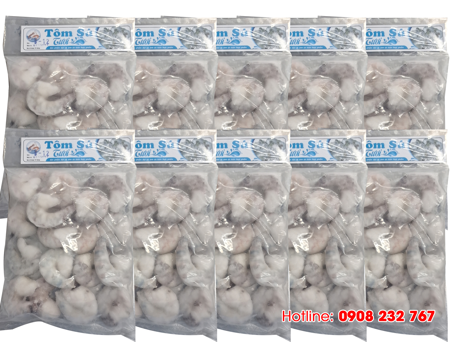 Tôm sú bóc nõn giòn đông lạnh, size 8 - 12, thùng 10 túi x 600gr, Giao Tp. HCM